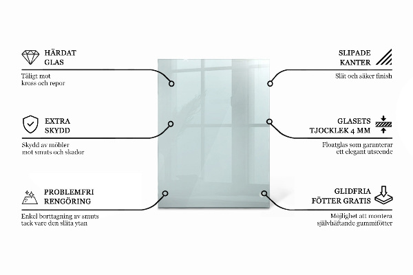Téglalap alakú üveglap Átlátszó