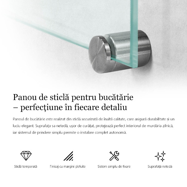 Átlátszó konyhai fali panel 100x30 cm