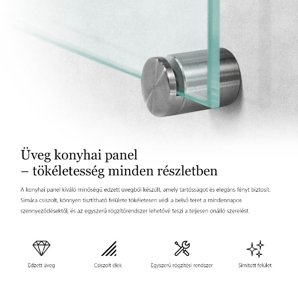 Konyhai hátfal panel átlátszó 100x50 cm