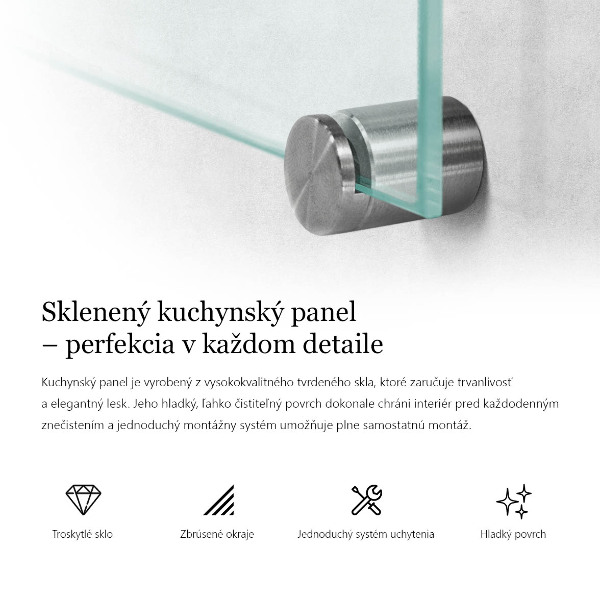 Konyhai hátfal panel átlátszó 100x50 cm