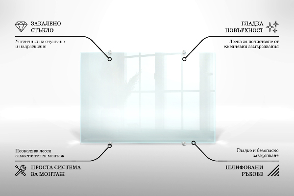 Átlátszó konyhai falburkoló panel 125x50 cm