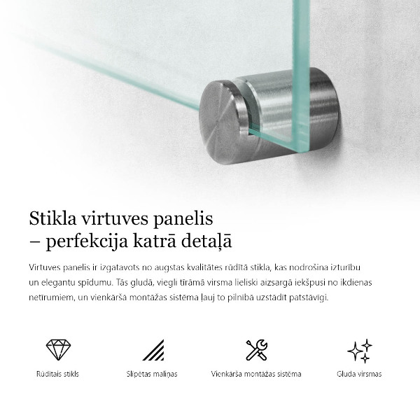 Átlátszó konyhai falburkoló panel 125x50 cm