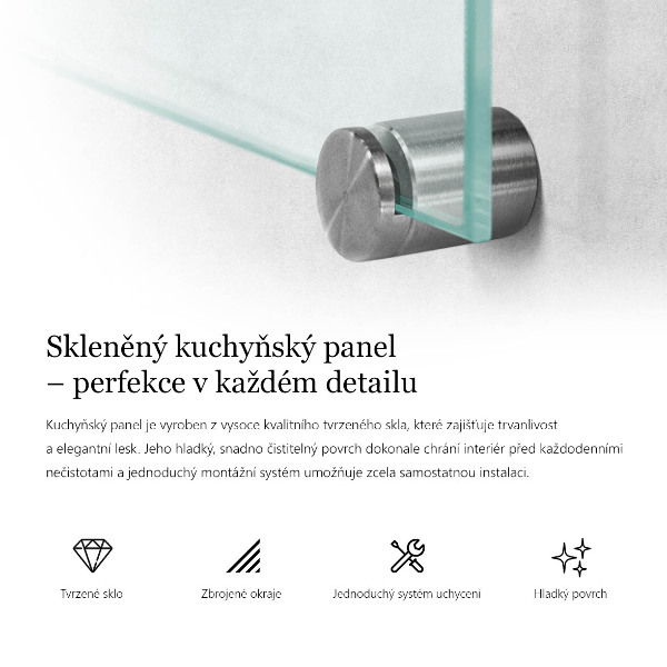 Konyhai üveg fali panel átlátszó 140x70 cm