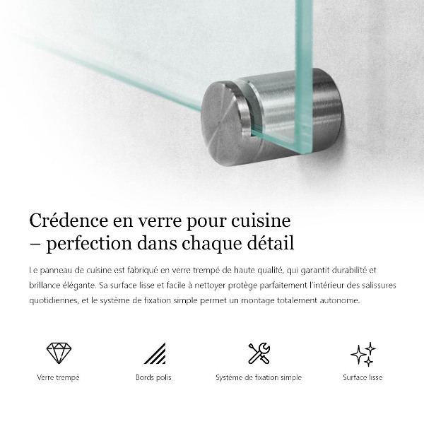 Konyhai fali panel átlátszó 80x60 cm