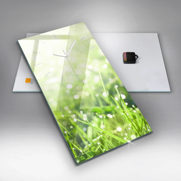 Téglalap alakú üvegóra Zöld fű