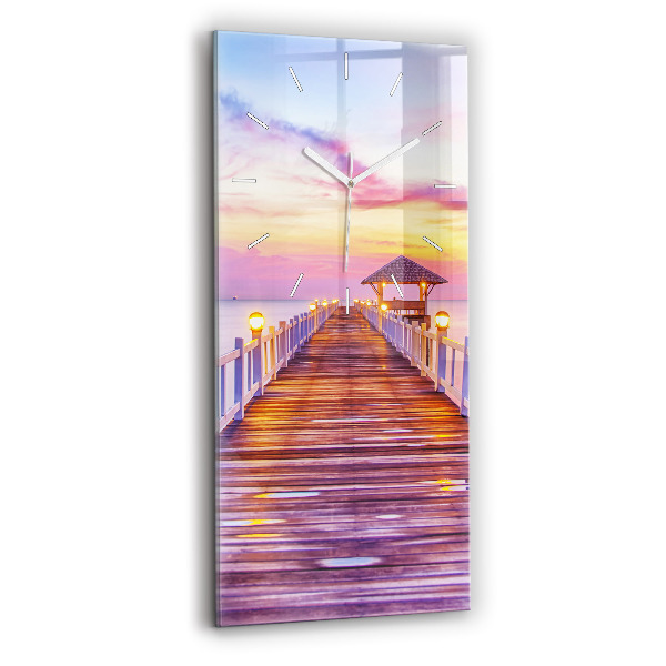 Téglalap alakú üvegóra Este a híd a kikötőben