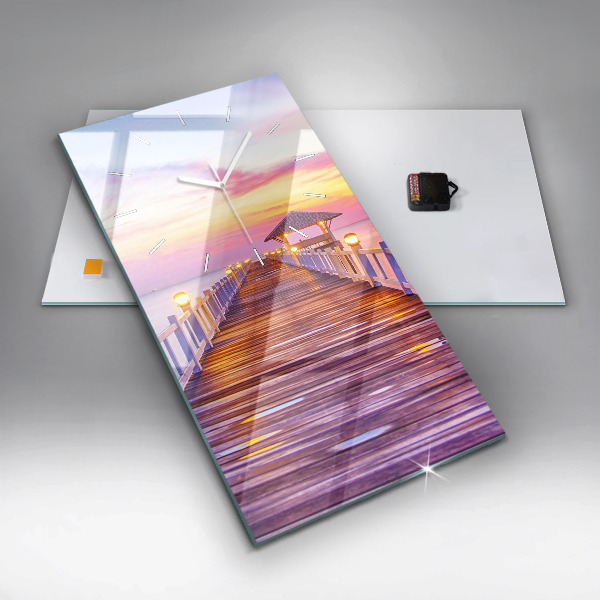 Téglalap alakú üvegóra Este a híd a kikötőben