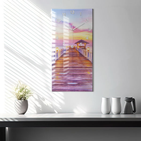 Téglalap alakú üvegóra Este a híd a kikötőben