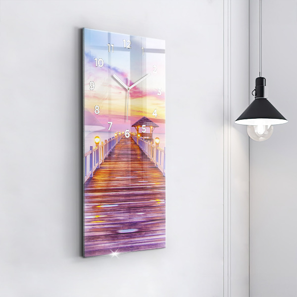 Téglalap alakú üvegóra Este a híd a kikötőben