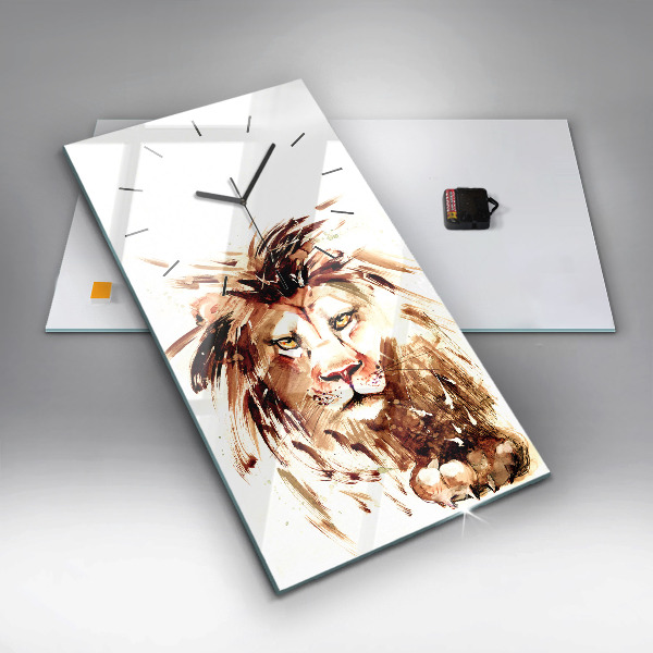 Téglalap alakú üvegóra Barna oroszlán illusztrációja