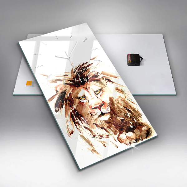 Téglalap alakú üvegóra Barna oroszlán illusztrációja