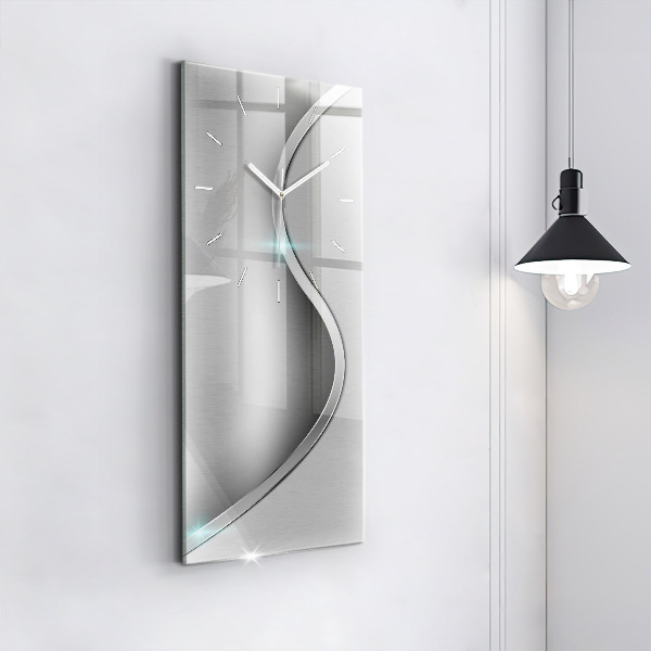 Téglalap alakú üvegóra Szürke fém absztrakció