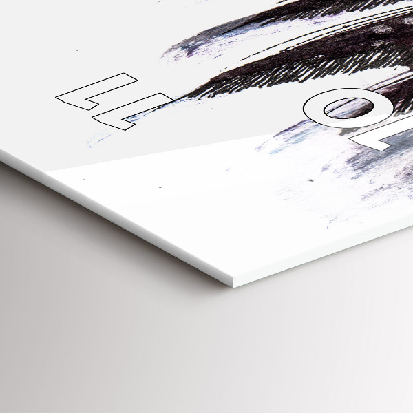 Téglalap alakú üvegóra Festett madarak