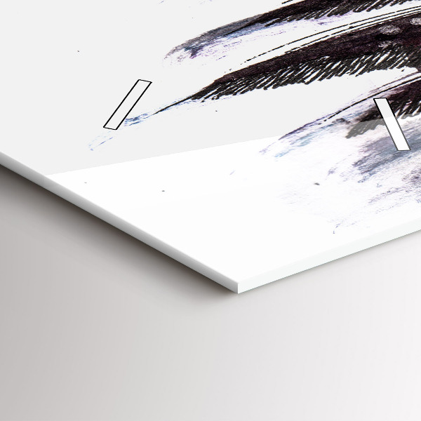 Téglalap alakú üvegóra Festett madarak