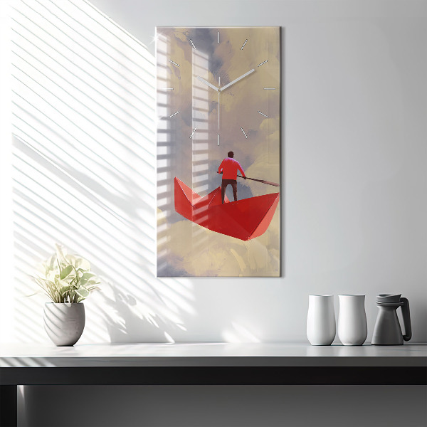 Téglalap alakú üvegóra Papírhajók