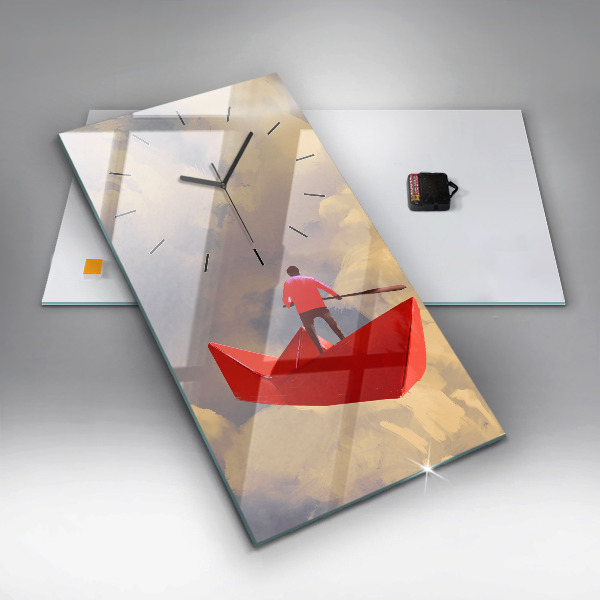 Téglalap alakú üvegóra Papírhajók