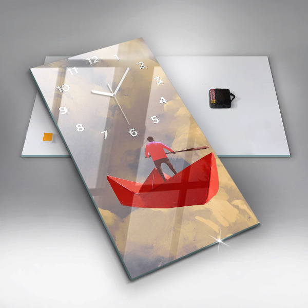 Téglalap alakú üvegóra Papírhajók