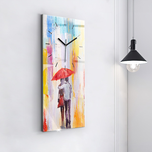 Téglalap alakú üvegóra Pár az esőben