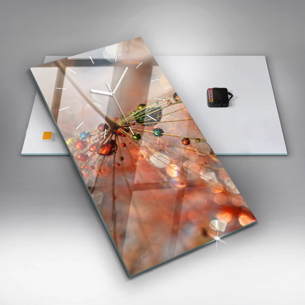 Téglalap alakú üvegóra Pitypang harmattal