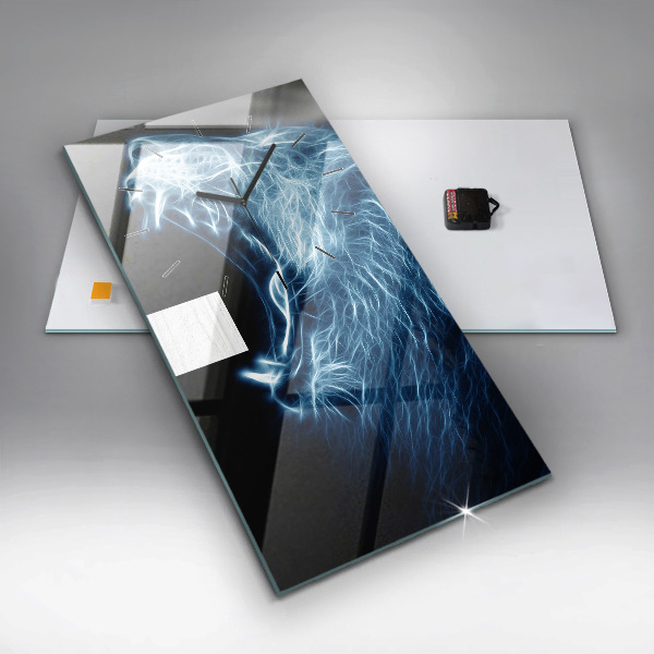 Téglalap alakú üvegóra Vad oroszlán