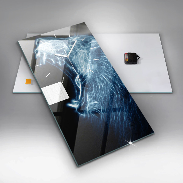 Téglalap alakú üvegóra Vad oroszlán