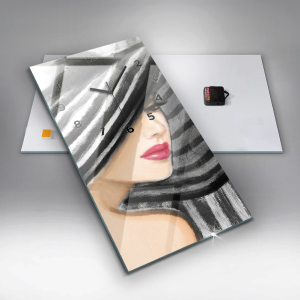 Téglalap alakú üvegóra Fekete-fehér nő