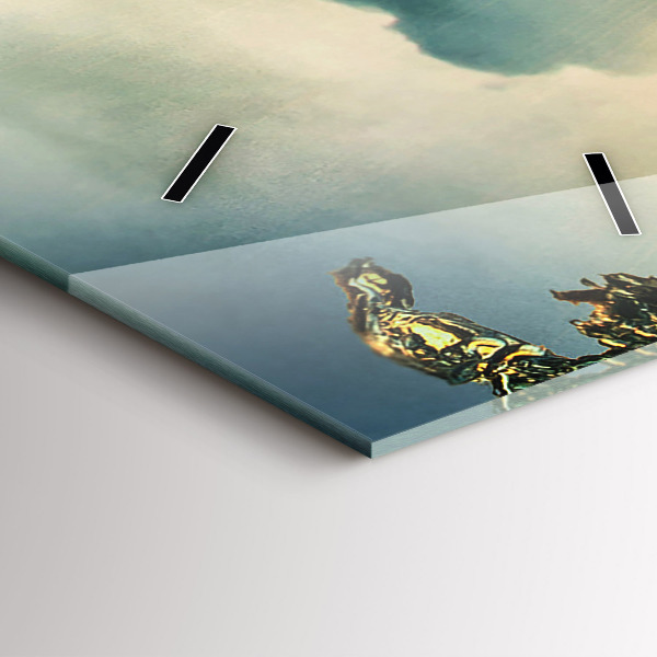 Téglalap alakú üvegóra Hullámok naplemente perspektívája