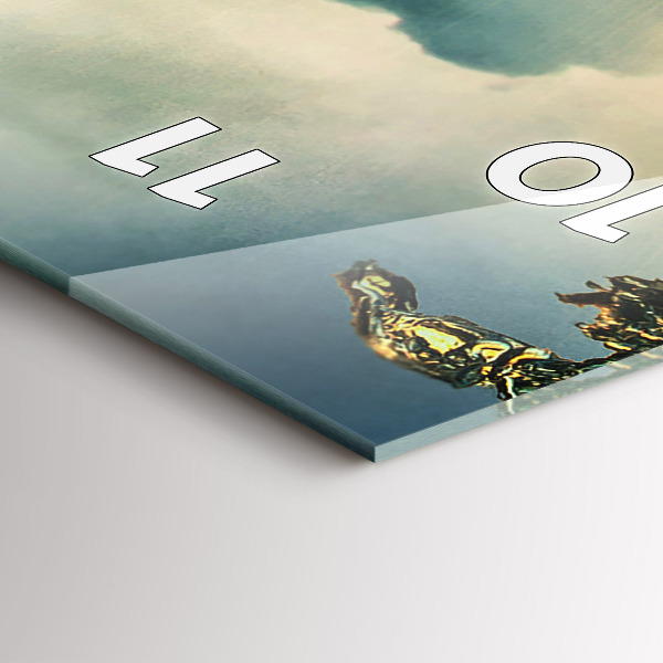 Téglalap alakú üvegóra Hullámok naplemente perspektívája