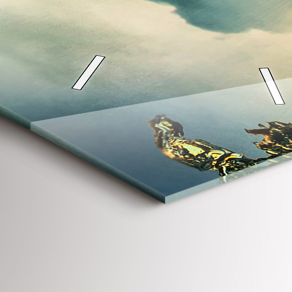 Téglalap alakú üvegóra Hullámok naplemente perspektívája