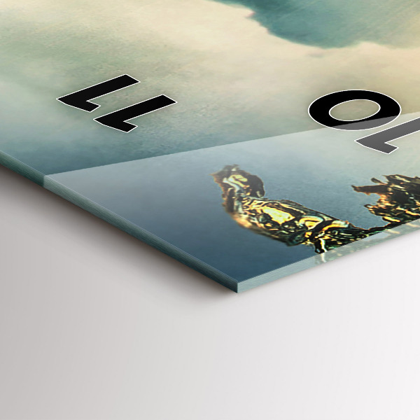 Téglalap alakú üvegóra Hullámok naplemente perspektívája