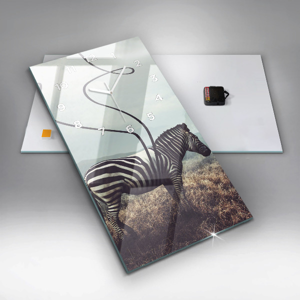 Téglalap alakú üvegóra Zebra – Absztrakció