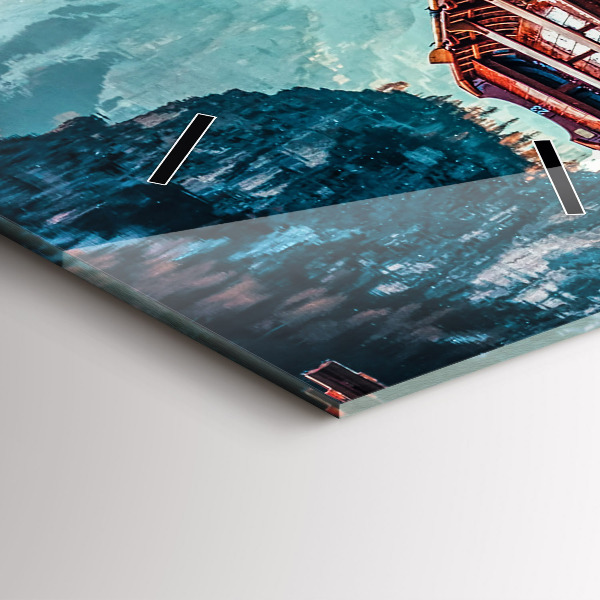 Téglalap alakú üvegóra Móló és tó