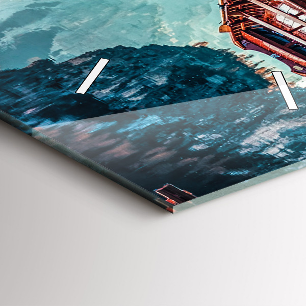 Téglalap alakú üvegóra Móló és tó