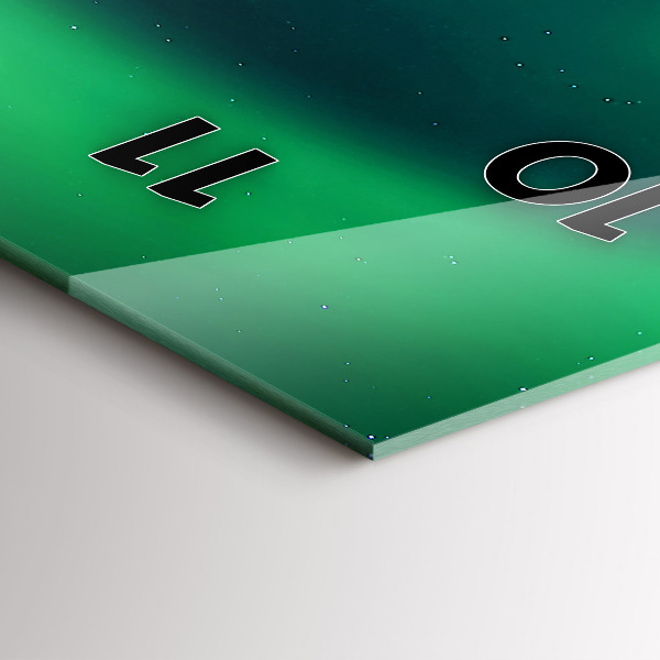 Téglalap alakú üvegóra Északi fény