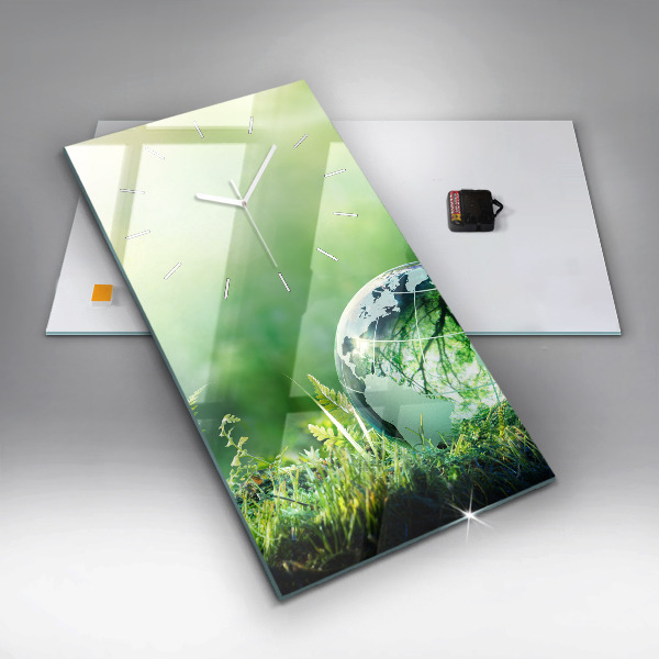 Téglalap alakú üvegóra Földgolyó