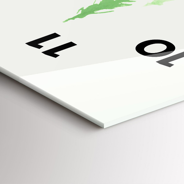 Téglalap alakú üvegóra Zöld erdő festése