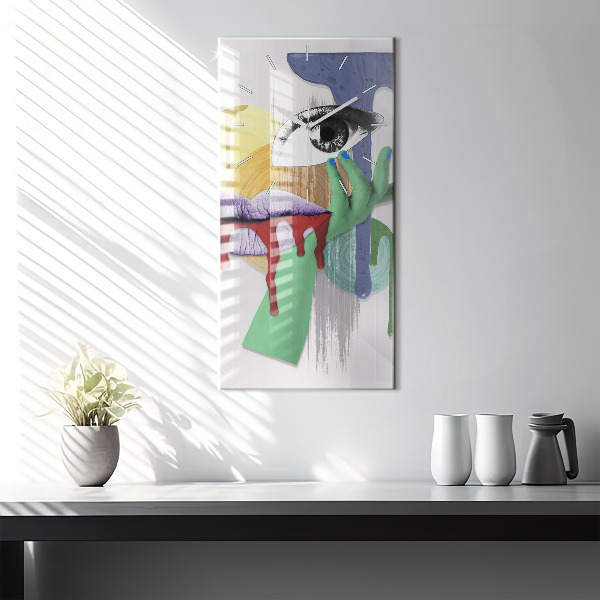 Téglalap alakú üvegóra Szürrealista kollázs