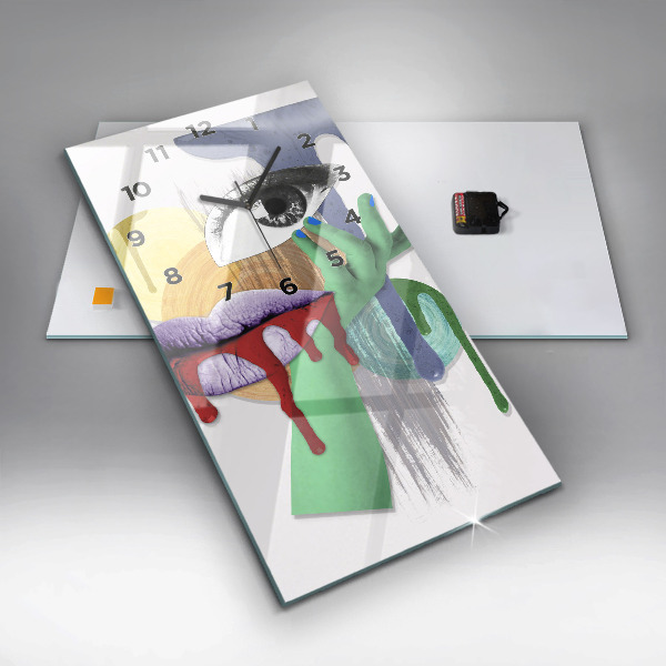 Téglalap alakú üvegóra Szürrealista kollázs