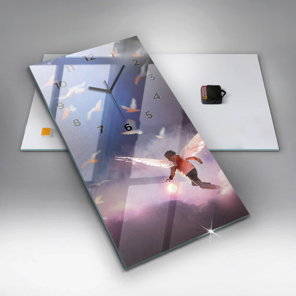 Téglalap alakú üvegóra Szárnyú fiú