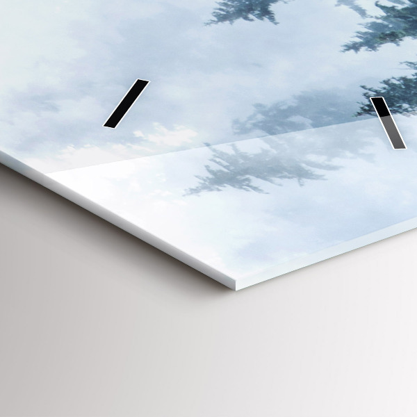 Téglalap alakú üvegóra Ködös hegyi táj