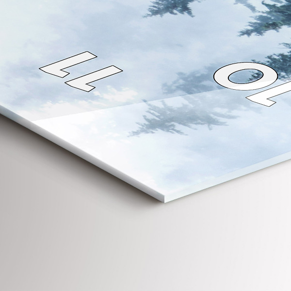 Téglalap alakú üvegóra Ködös hegyi táj