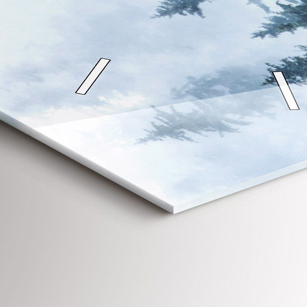 Téglalap alakú üvegóra Ködös hegyi táj