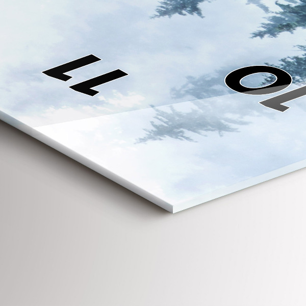 Téglalap alakú üvegóra Ködös hegyi táj