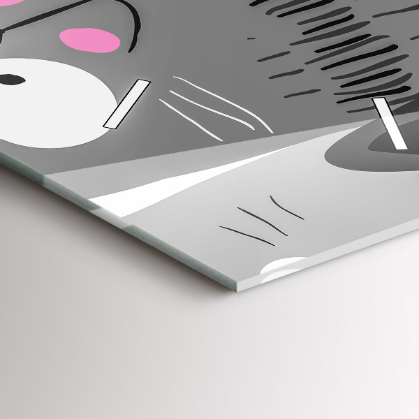 Téglalap alakú üvegóra Minta macskákkal