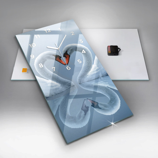 Téglalap alakú üvegóra Hattyúk a szívben