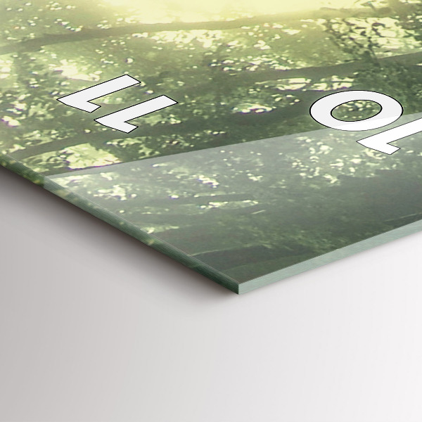 Téglalap alakú üvegóra Ködös erdő reggel