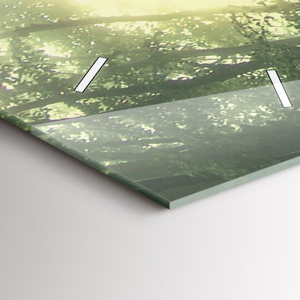 Téglalap alakú üvegóra Ködös erdő reggel