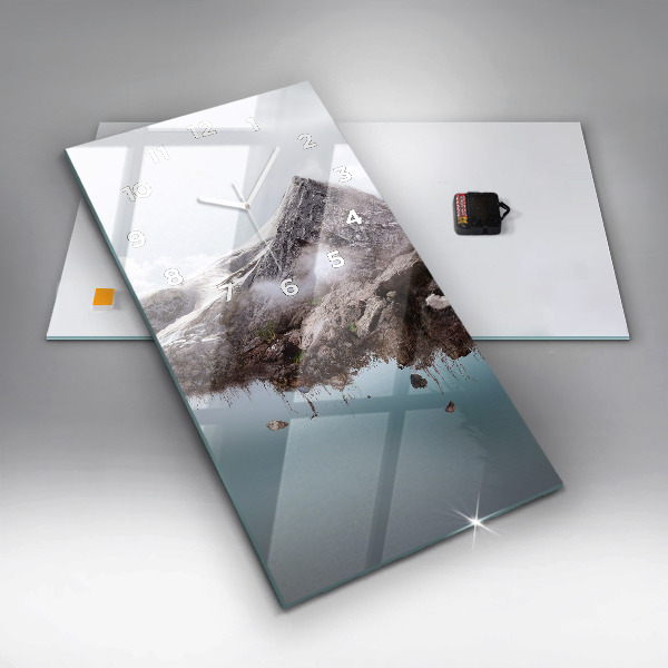 Téglalap alakú üvegóra Repülő sziget és vízesés