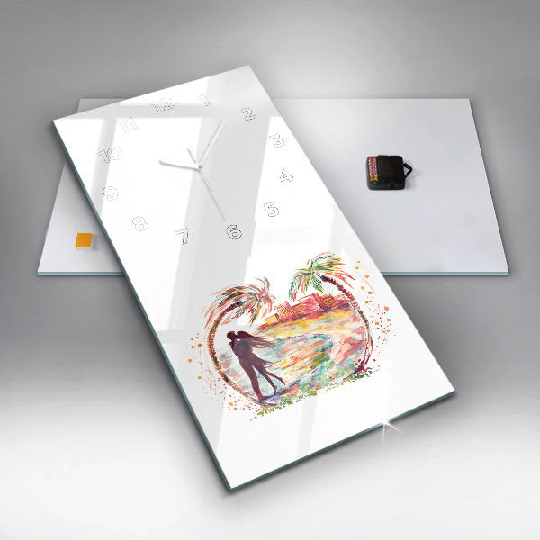 Téglalap alakú üvegóra Akvarell szerelem Miami Beachen