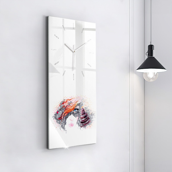 Téglalap alakú üvegóra Édes nő tortával